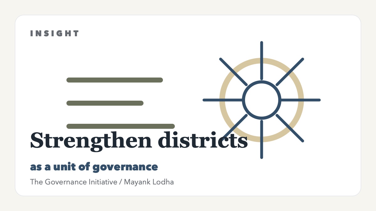 TGI cover visual for an insight on strengthening districts as a unit of governance.
